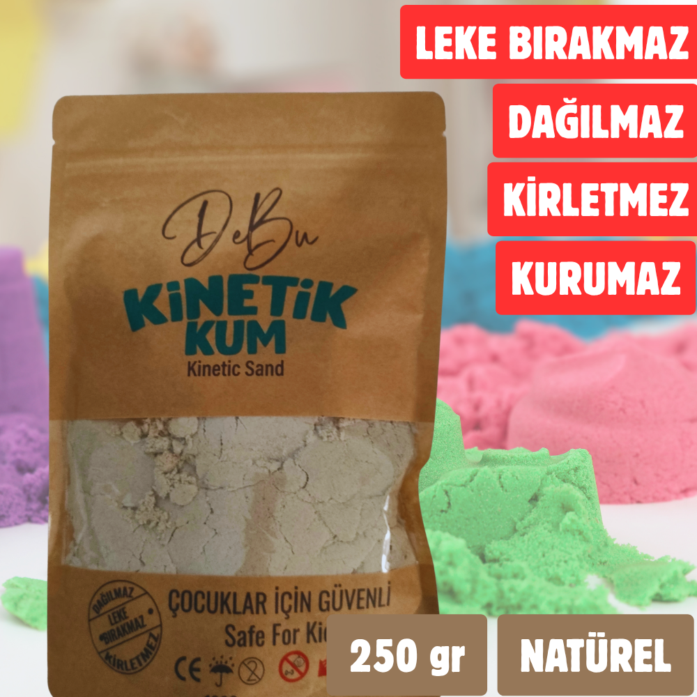 Dağılmaz Kirletmez Kurumaz Kinetik Kum 250 Gr - Natürel