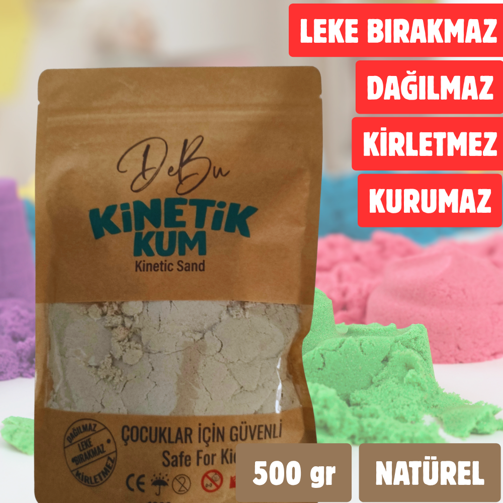 Dağılmaz Kirletmez Kurumaz Kinetik Kum 500 Gr - Natürel