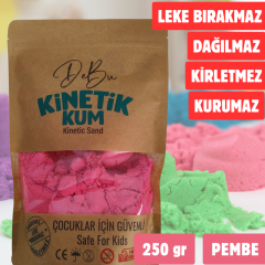 Dağılmaz Kirletmez Kurumaz Kinetik Kum 250 Gr - Pembe