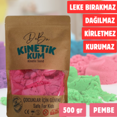 Dağılmaz Kirletmez Kurumaz Kinetik Kum 500 Gr - Pembe