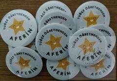 Öğretmenden Aferin Rozeti 58 mm Büyük Boy