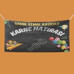 Okula Özel Karne Hatırası Fotoğraf Çekim Arka Fon Branda Afiş Model No: 06