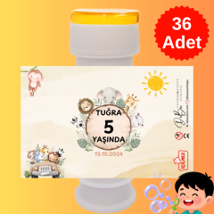 36 Adet Safari Araba Detaylı İsme Özel Köpük Baloncuk – Doğum Günü Hediyeliği ve Parti Süsü