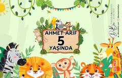 36 Adet Safari Orman Detaylı İsme Özel Köpük Baloncuk – Doğum Günü Hediyeliği ve Parti Süsü