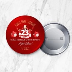 23 Nisan Ulusal Egemenlik ve Çocuk Bayramı Rozeti Okula ve Sınıfa Özel 58 mm Büyük Boy