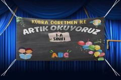 Öğretmene Özel Okuma Bayramı Hatırası Artık Okuyoruz Yazılı Fotoğraf Çekim Arka Fon Branda Afiş