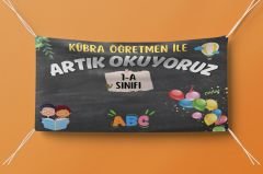 Öğretmene Özel Okuma Bayramı Hatırası Artık Okuyoruz Yazılı Fotoğraf Çekim Arka Fon Branda Afiş