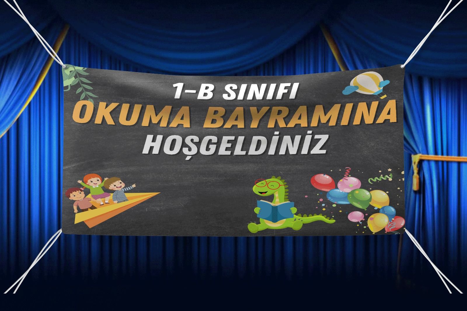 Sınıfa Özel Okuma Bayramı Hatırası Okuma Bayramına Hoş Geldiniz Yazılı Fotoğraf Çekim Arka Fon Branda Afiş