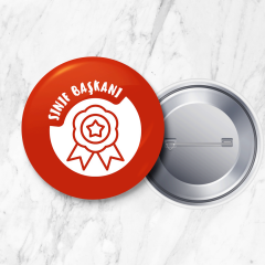 Sınıf Başkanı (1 Adet) Başkan Yardımcısı (2 Adet) İğneli Yaka Rozeti 58 mm Büyük Boy