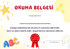 İsim Alanları Boş Hazır Okuma Belgesi (Model No: 03)