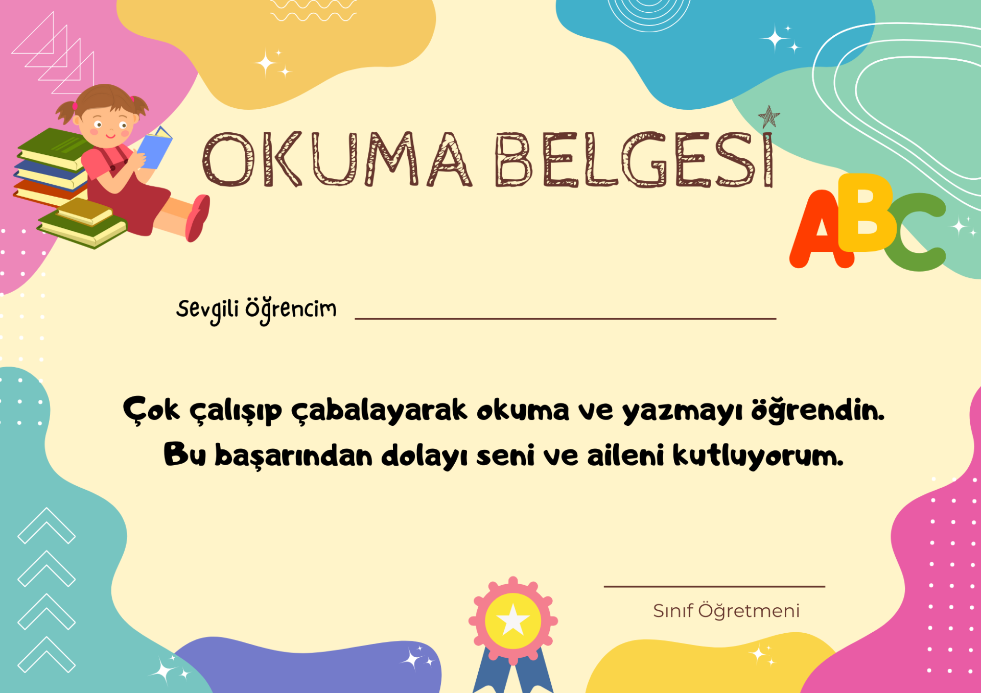 Hazır Okuma Belgesi (Model No: 01)