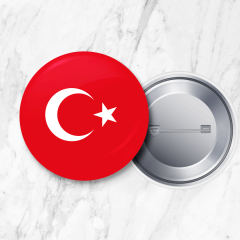 Türk Bayrağı İğneli Yaka Rozeti 23 Nisan 29 Ekim 19 Mayıs Törenleri İçin 58 mm Büyük Boy