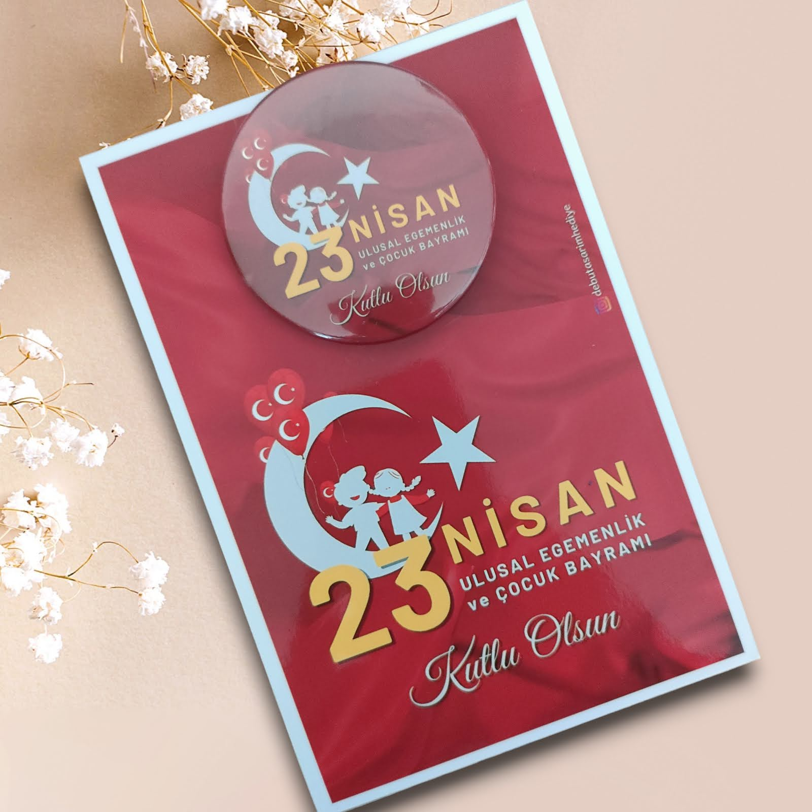 23 Nisan Kartlı Rozet Hediyelik (Model No: 02)