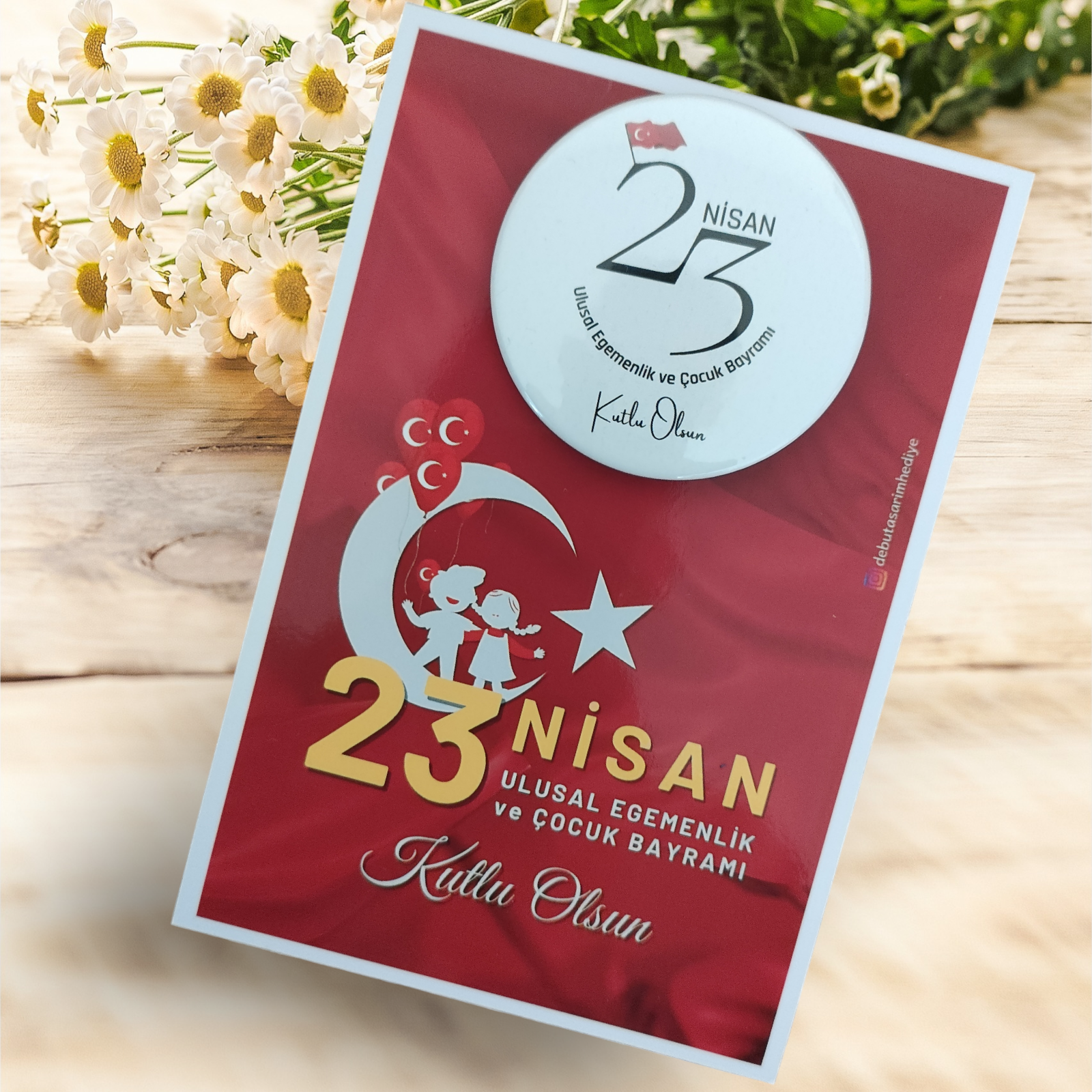 23 Nisan Kartlı Rozet Hediyelik (Model No: 03)