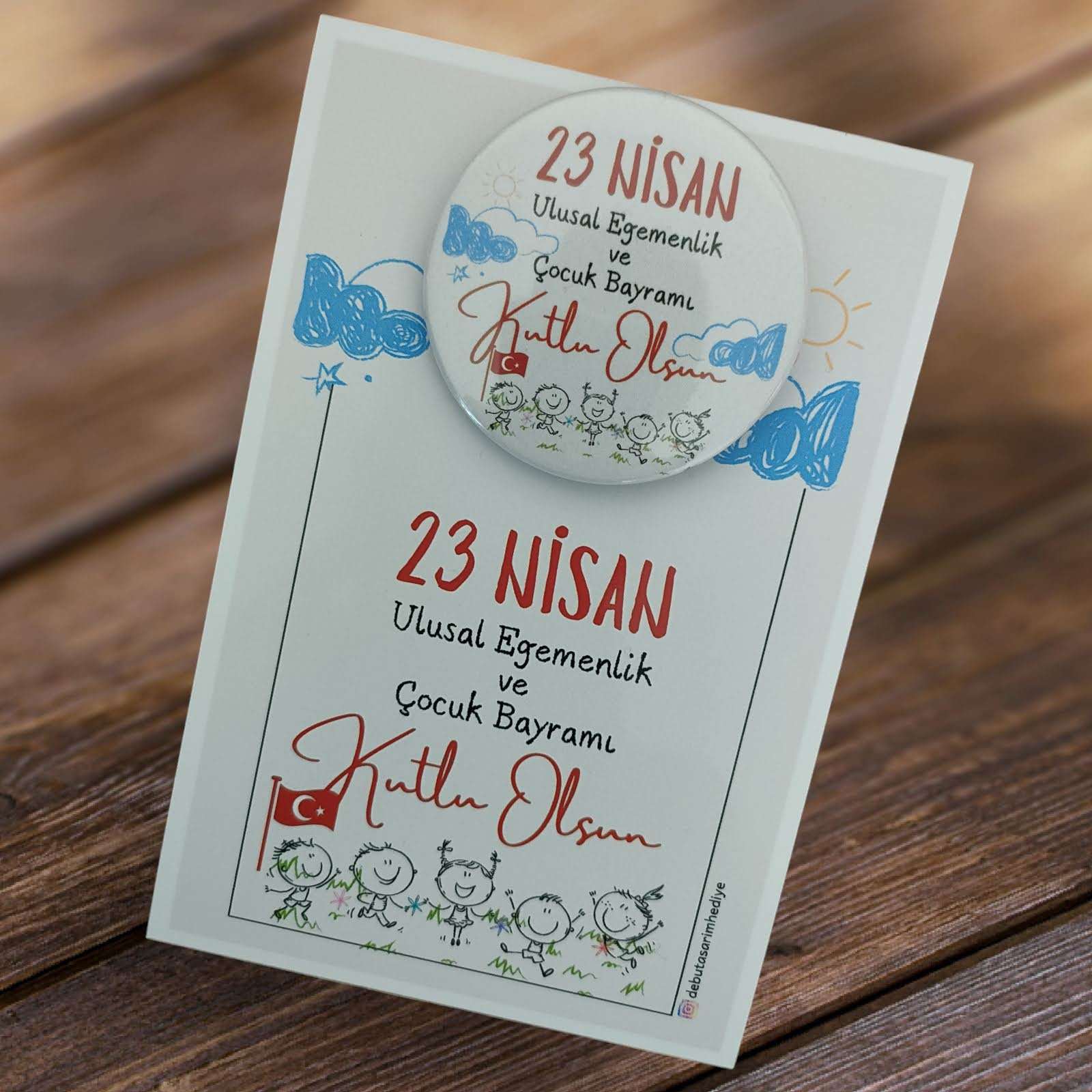 23 Nisan Kartlı Rozet Hediyelik (Model No: 04)