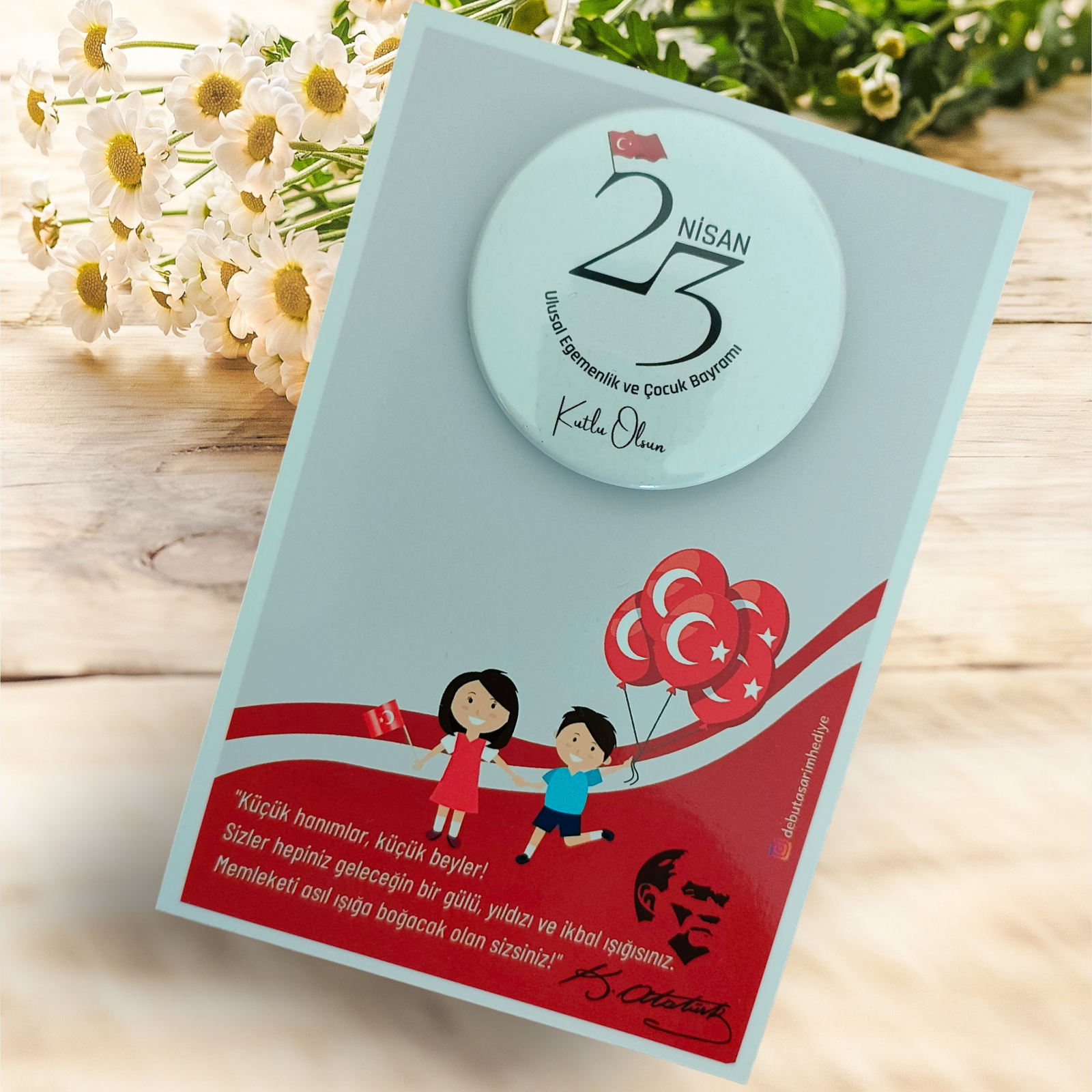 23 Nisan Kartlı Rozet Hediyelik (Model No: 07)