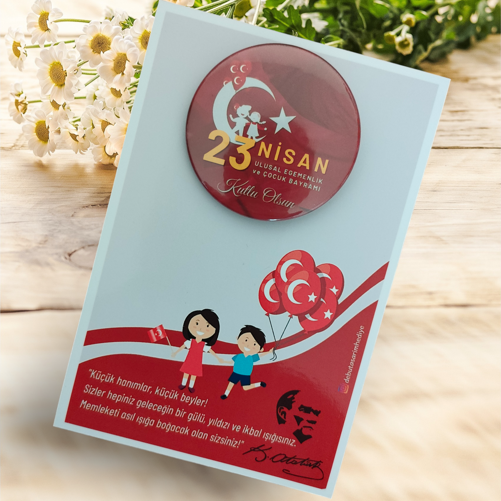 23 Nisan Kartlı Rozet Hediyelik (Model No: 09)