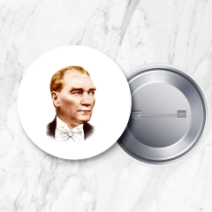 Atatürk İğneli Yaka Rozeti 58 mm Büyük Boy (Model No: 05)