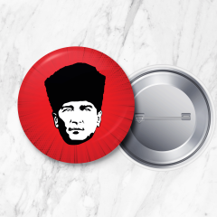 Atatürk İğneli Yaka Rozeti 58 mm Büyük Boy (Model No: 06)