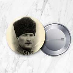 Atatürk İğneli Yaka Rozeti 58 mm Büyük Boy (Model No: 08)