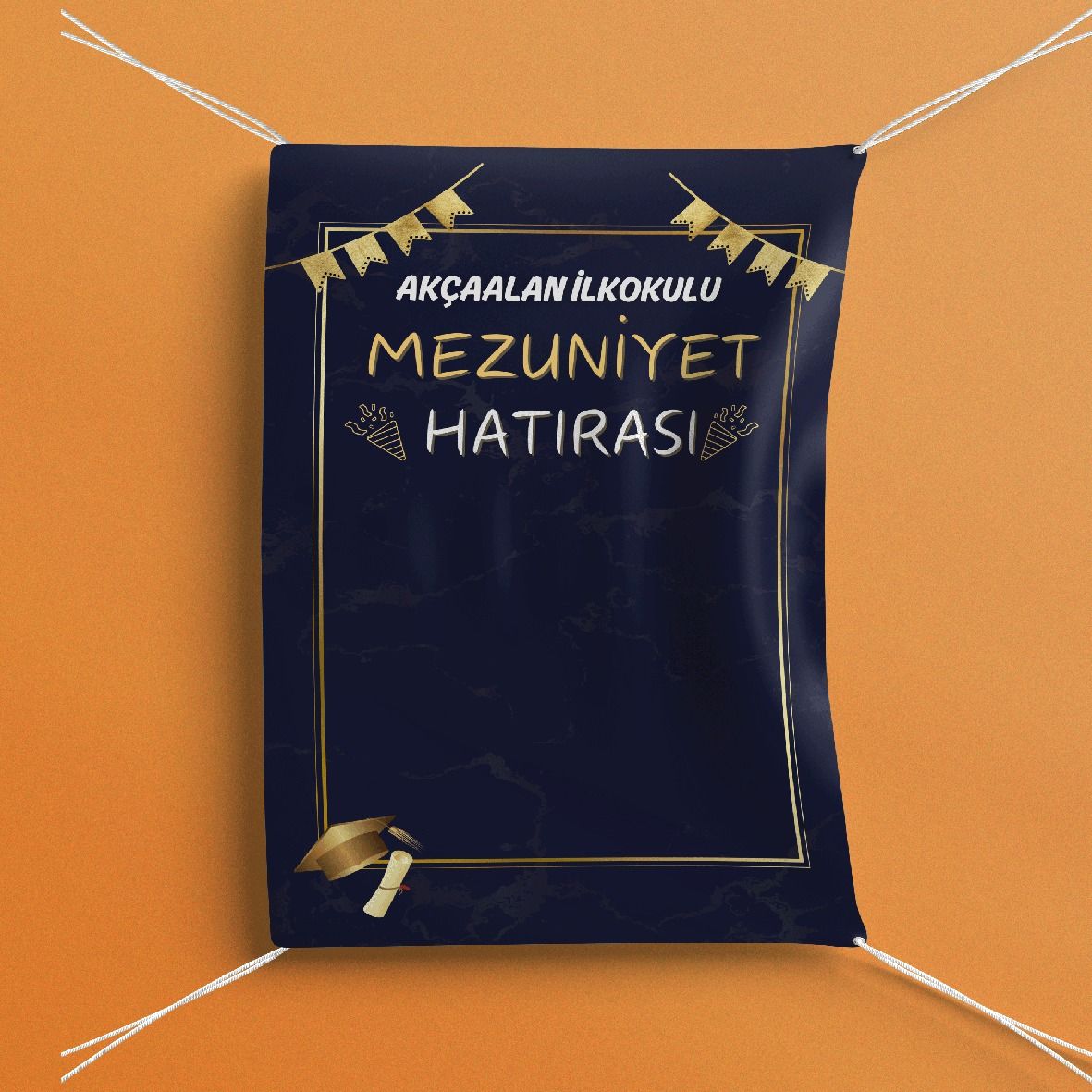 Okula/Sınıfa Özel Özel Mezuniyet Hatırası Fotoğraf Çekim Arka Fon Branda Afiş (Model No: 06)
