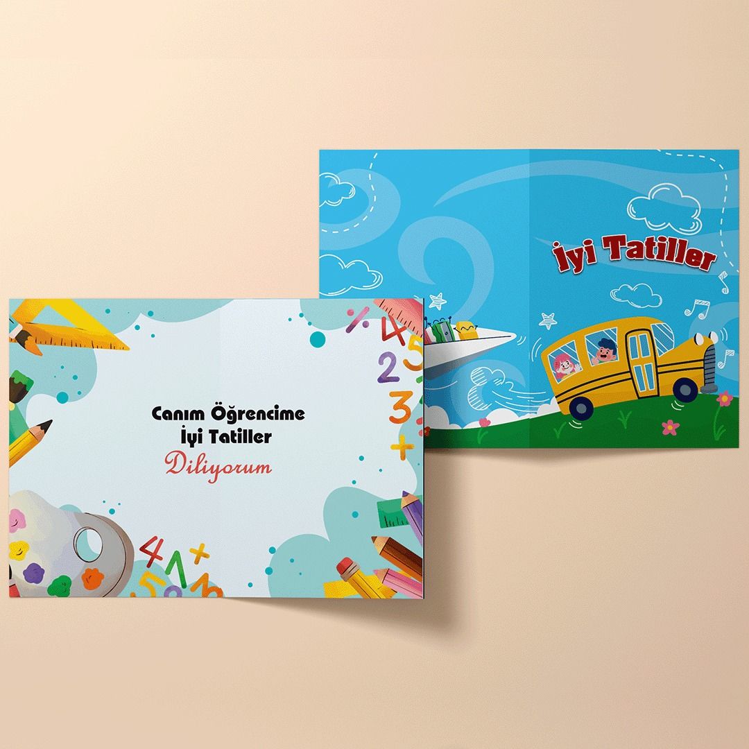 Çift Taraf Baskılı Karne Kılıfı (Model No: 01)