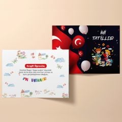 Çift Taraf Baskılı Türk Bayraklı Karne Kılıfı (Model No: 02)