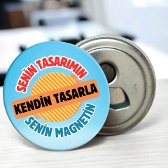 Kişiye Özel 58 mm Buzdolabına Yapışabilen Açacaklı Metal Magnet