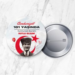 29 Ekim Cumhuriyet Bayramı İğneli Yaka Rozeti 58 mm (Model No: 04)