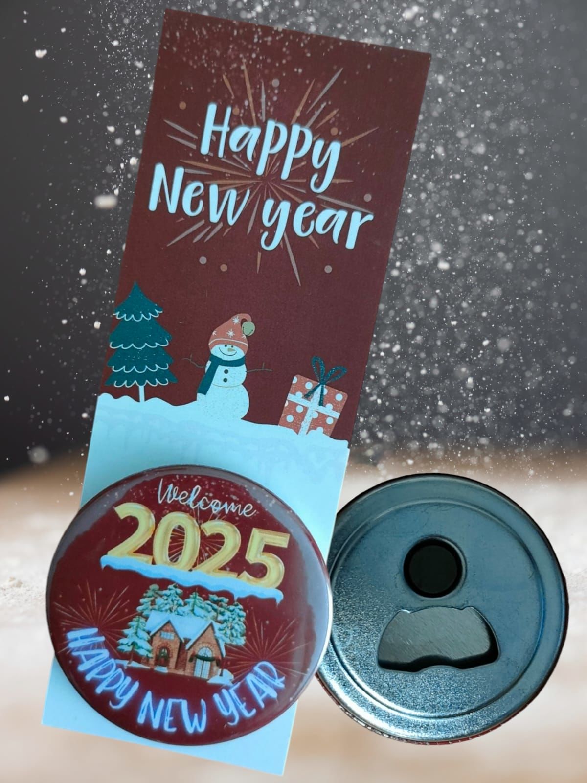 2025 Happy New Year Ev Detaylı Yeni Yıl Hediyesi Açacaklı Buzdolabı Magneti Ve Kitap Ayracı 04