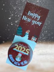 2025 Happy New Year Kardan Adam Detaylı Yeni Yıl Hediyesi Açacaklı Buzdolabı Magneti Ve Kitap Ayracı 05