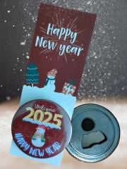 2025 Happy New Year Kardan Adam Detaylı Yeni Yıl Hediyesi Açacaklı Buzdolabı Magneti Ve Kitap Ayracı 05