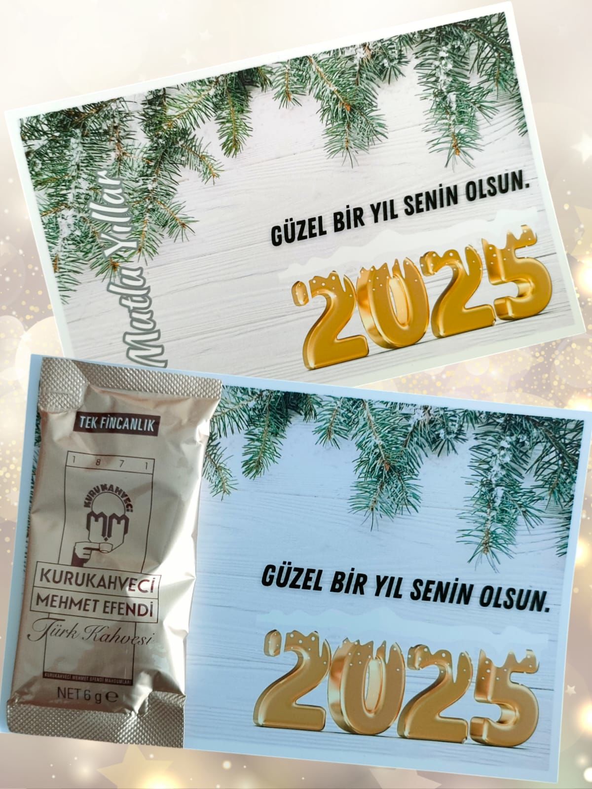 2026 Yeni Yıl Kahveli Hediye Kartı (Model No: 03)