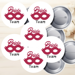 6 Adet Gözlük Detaylı Bride ve Team Bride Nedime İğneli Yaka Rozeti Takımı 58 mm (Model No: 03)