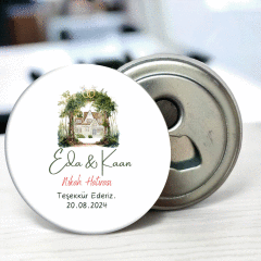 Ev Detaylı Açacaklı Buzdolabı Magneti Düğün Hediyeliği (Model No: 16) Sadece Magnet (Jelatinli)