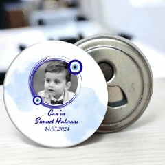 Fotoğraflı Nazar Boncuğu Detaylı Açacaklı Buzdolabı Magneti Sünnet Hediyeliği (Model No: 01) Sadece Magnet (Jelatinli)