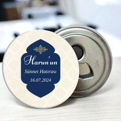 Lacivert Orta Çerçeve Detaylı Açacaklı Buzdolabı Magneti Sünnet Hediyeliği (Model No: 02) Sadece Magnet (Jelatinli)