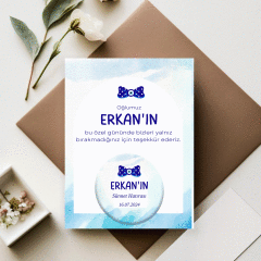 Puantiyeli Nazar Boncuklu Papyon Detaylı Açacaklı Buzdolabı Magneti Sünnet Hediyeliği (Model No: 04) Kartlı Jelatinli