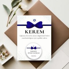 Kuşaklı Nazar Boncuklu Papyon Detaylı Açacaklı Buzdolabı Magneti Sünnet Hediyeliği (Model No: 05) Kartlı Jelatinli