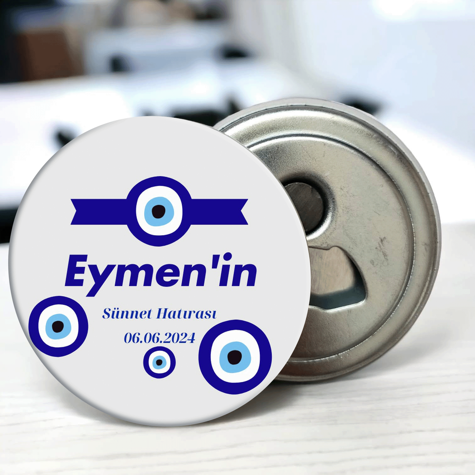 Nazar Boncuğu Detaylı Açacaklı Buzdolabı Magneti Sünnet Hediyeliği (Model No: 07) Sadece Magnet (Jelatinli)