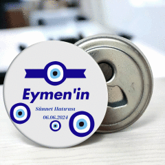 Nazar Boncuğu Detaylı Açacaklı Buzdolabı Magneti Sünnet Hediyeliği (Model No: 07) Sadece Magnet (Jelatinli)