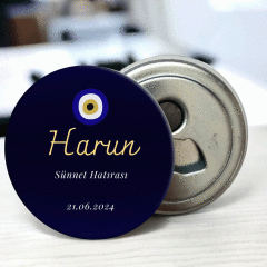 Koyu Lacivert Zemin Detaylı Açacaklı Buzdolabı Magneti Sünnet Hediyeliği (Model No: 10) Sadece Magnet (Jelatinli)