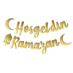 Ramazan Davulcusu Ayakta Durabilen Folyo Balon ve LED Işıklı Hoş Geldin Ramazan Kaligrafik Uzar Yazı