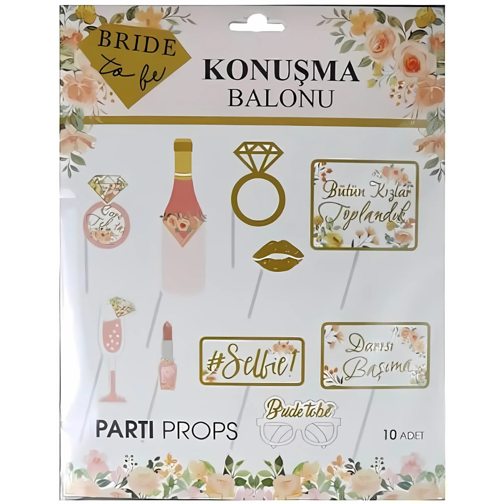 Çubuklu 10 Adet Bride To Be Konuşma Balonu