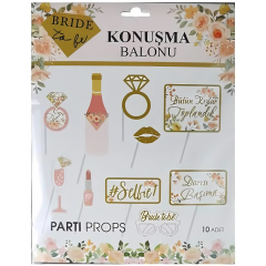Çubuklu 10 Adet Bride To Be Konuşma Balonu