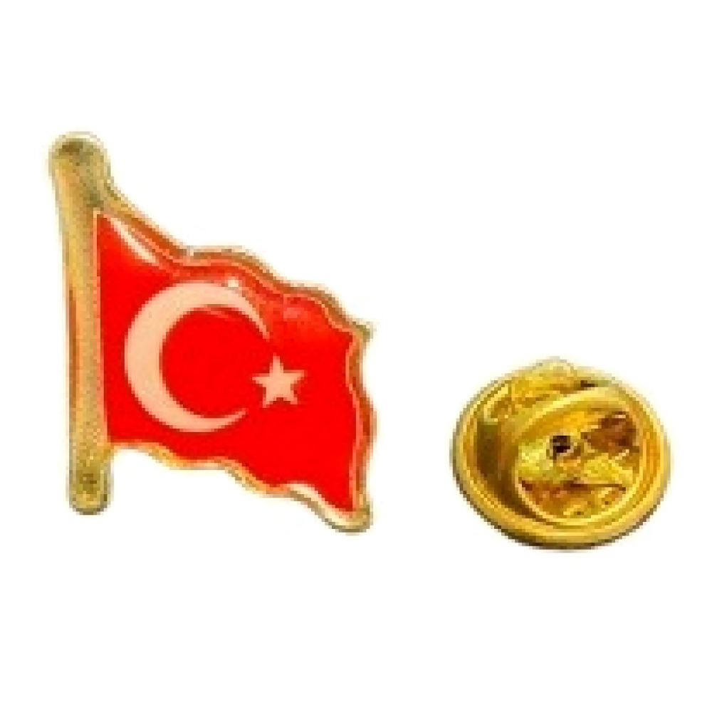 Türk Bayrağı Metal Ceket Yaka Rozeti
