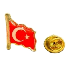 Türk Bayrağı Metal Ceket Yaka Rozeti