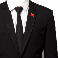 Toptan Türk Bayrağı Metal Ceket Yaka Rozeti 35 Adet