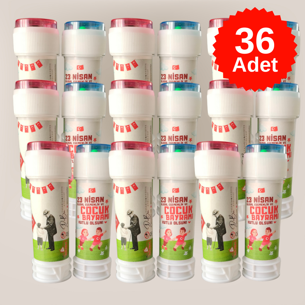36 Adet 23 Nisan Özel Baskılı Köpük Baloncuk