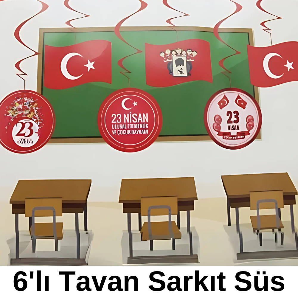 23 Nisan 6'lı Tavan Sarkıt Süs